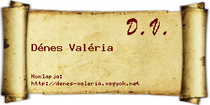 Dénes Valéria névjegykártya